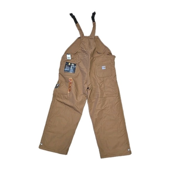 Carhartt FR Flame Resistant Duck Bib Overall Quilt Lined Sz 42-30 Brown - Picture 1 of 11